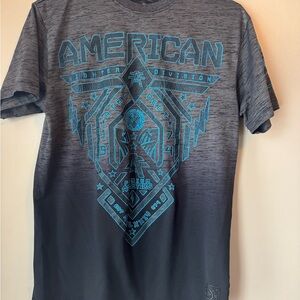 American Fighter Charcoal and Teal Graphic Tee